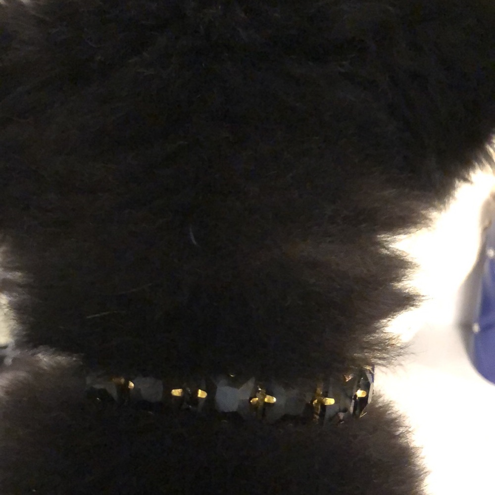 Fabulous black leather collar with black crystals